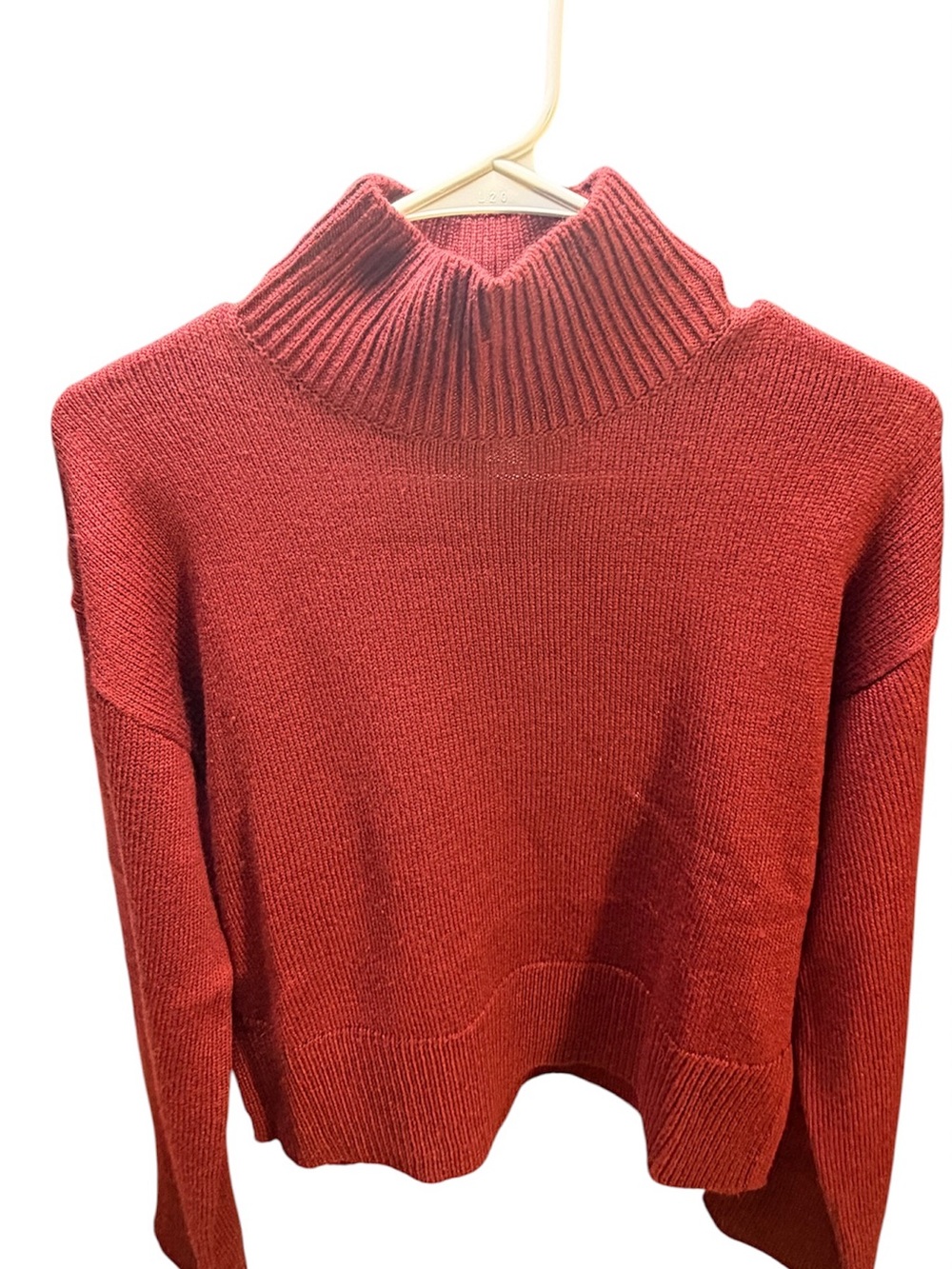 H&M Divided Burgundy Mock Neck Knit Sweater XS